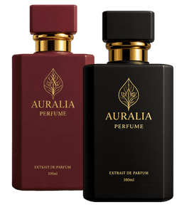 Two Auralia perfume bottles